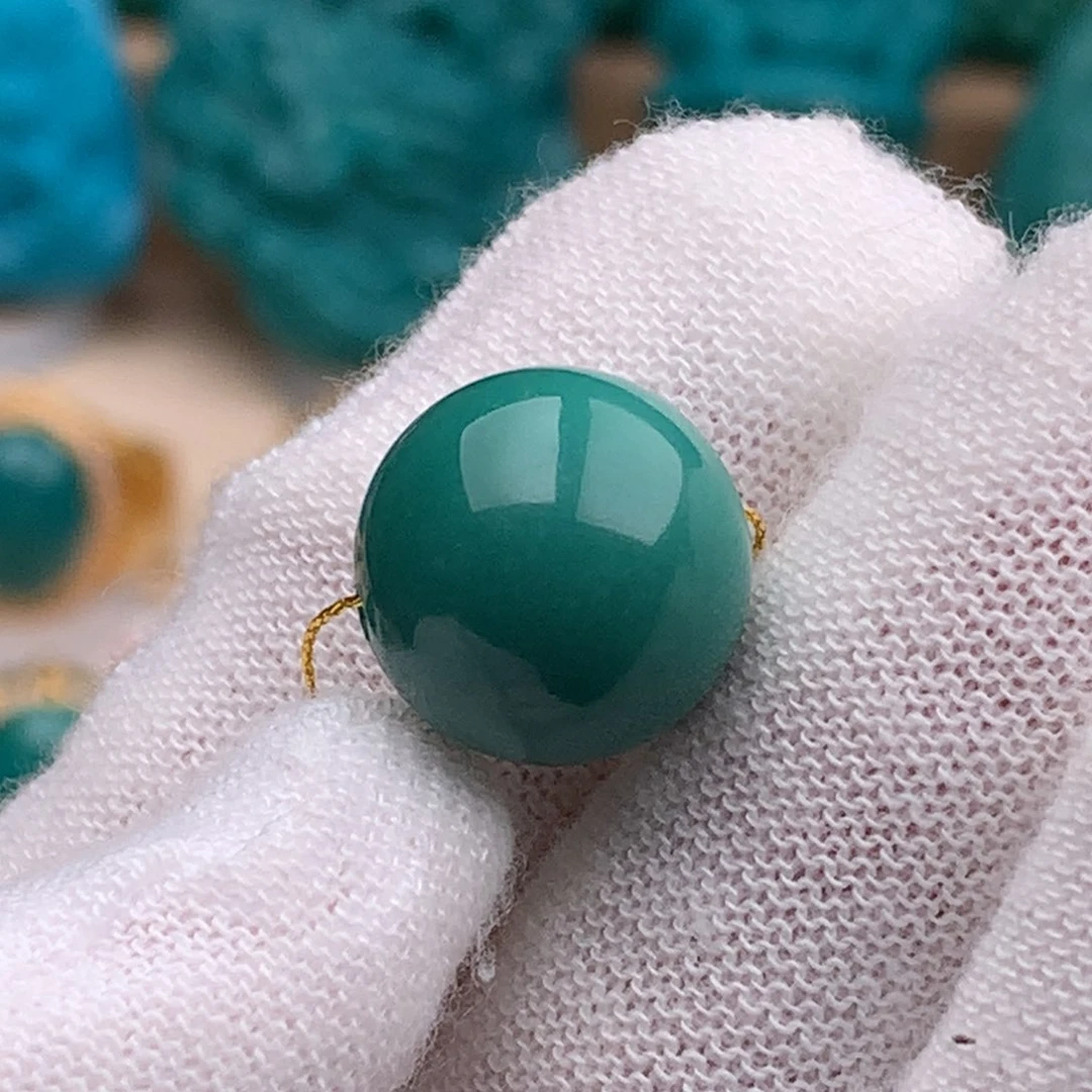 未镶嵌绿松石珠宝奇石13mm
