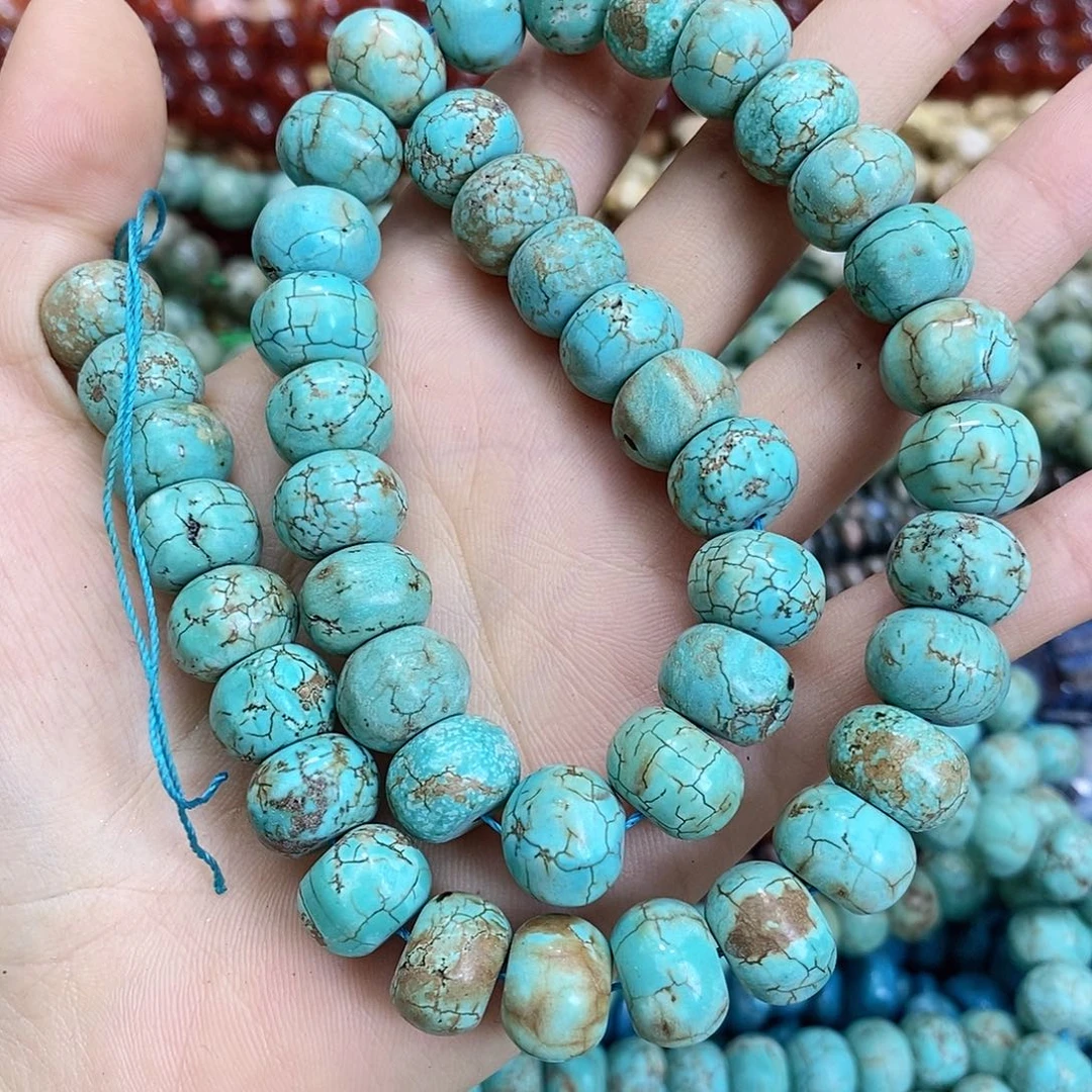 玛瑙/玉髓未镶嵌珠宝半成品松石南瓜珠随机一条装散珠