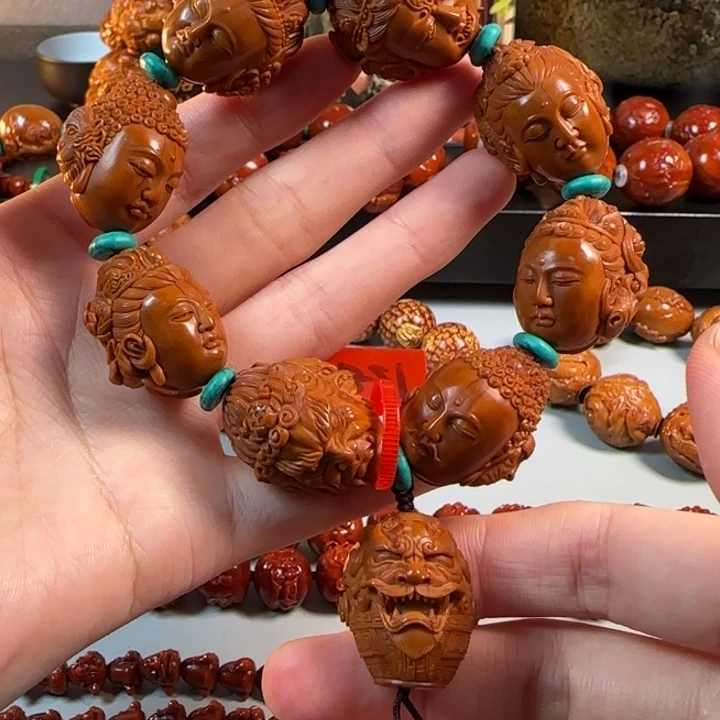 手串/手链橄榄核2.2鸡血红水晶核十二生肖守护神