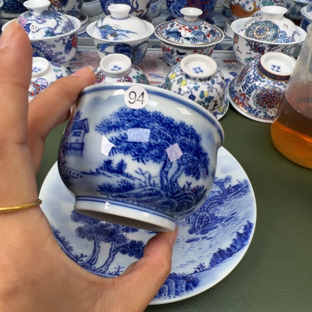陶瓷景德镇纯手工纯手绘茶具木木94