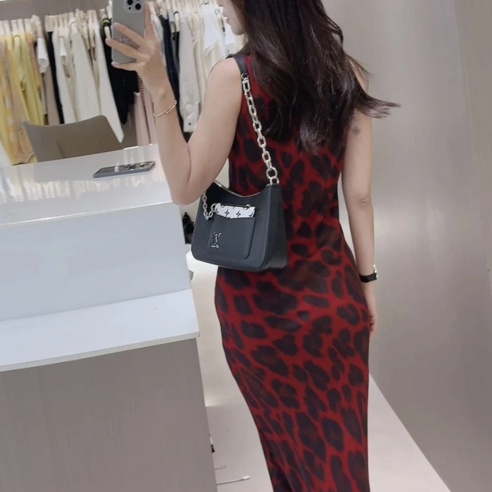 95新 LouisVuitton/路易威登 茉上/LV 黑色水波纹MARELLE