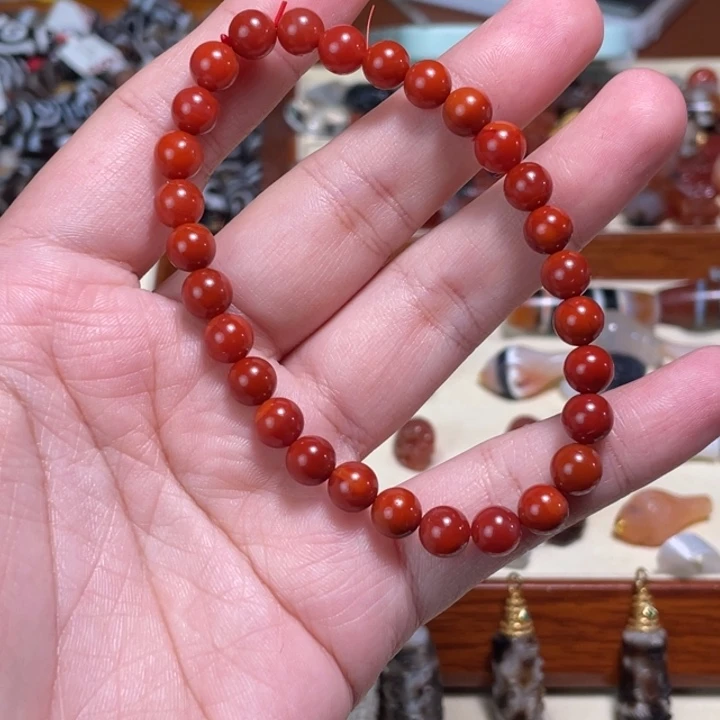 南红玛瑙未镶嵌颈饰79卡6+