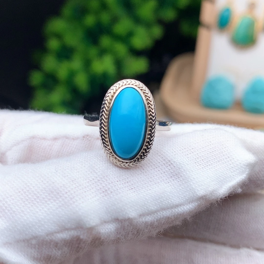 绿松石珠宝奇石银S925镶嵌