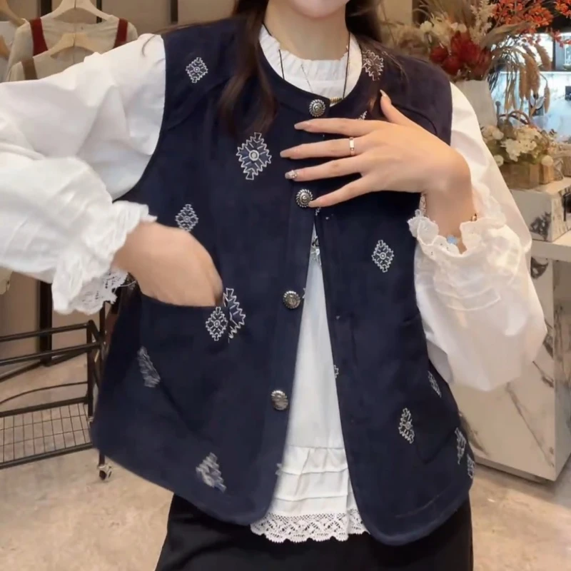 【锦瑟梧秋】女款外穿新款薄款洋气万能百搭小外套马甲LK2506196