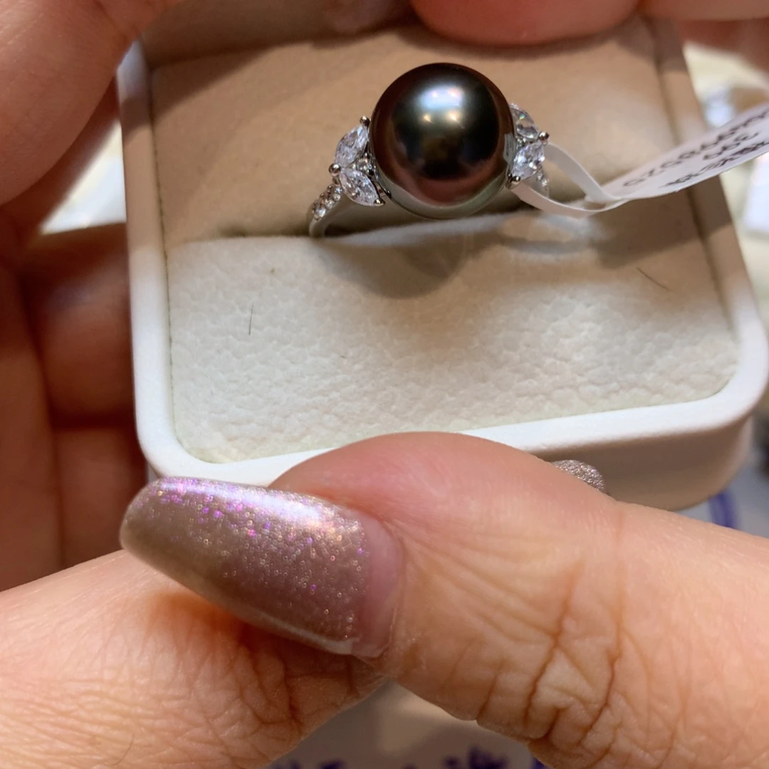 海水珍珠戒指银S925镶嵌