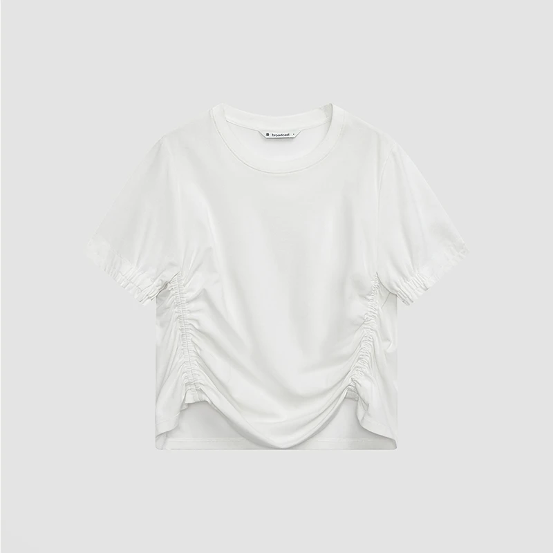 播腰身抽褶收腰显瘦T恤DDS2YD5916