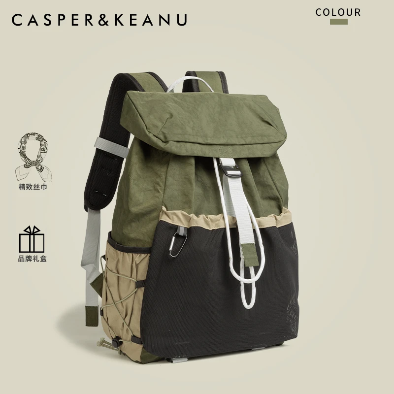 CASPER&KEANU户外旅行运动双肩包男女同款防泼水轻便旅游登山背包