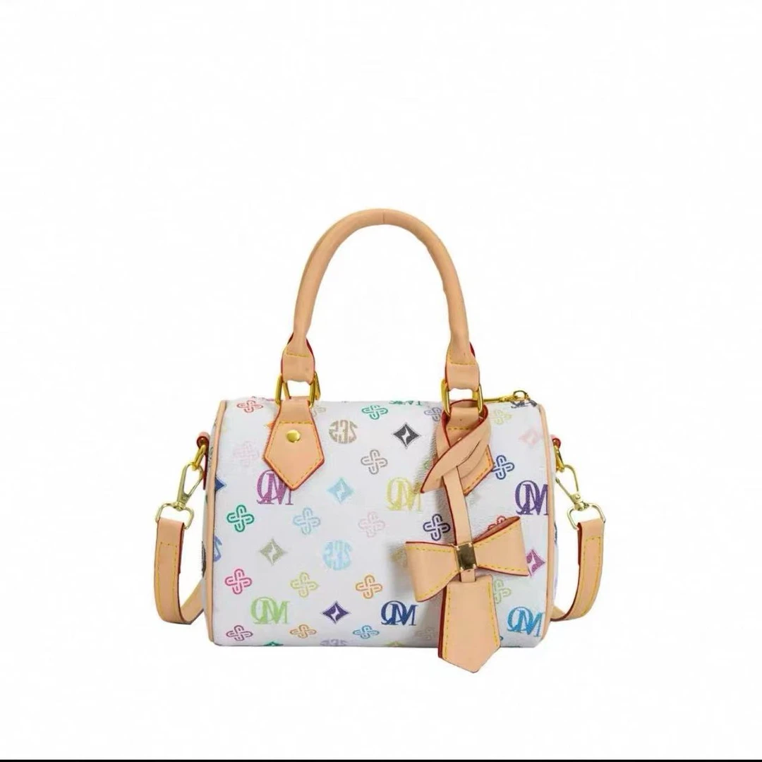 白三彩斜跨单肩枕头包