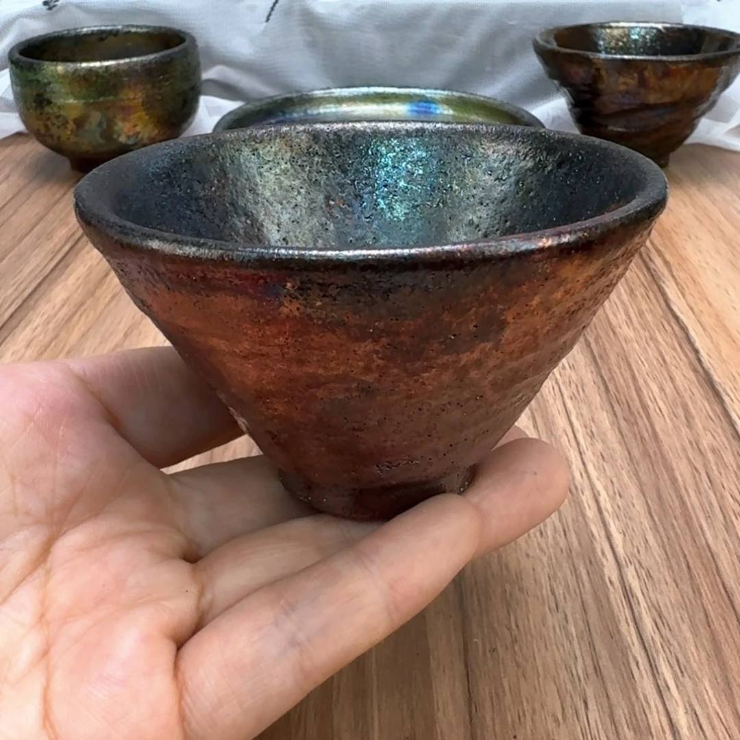 荥经黑砂炸福利窑彩斗笠杯不退不换介意勿拍3