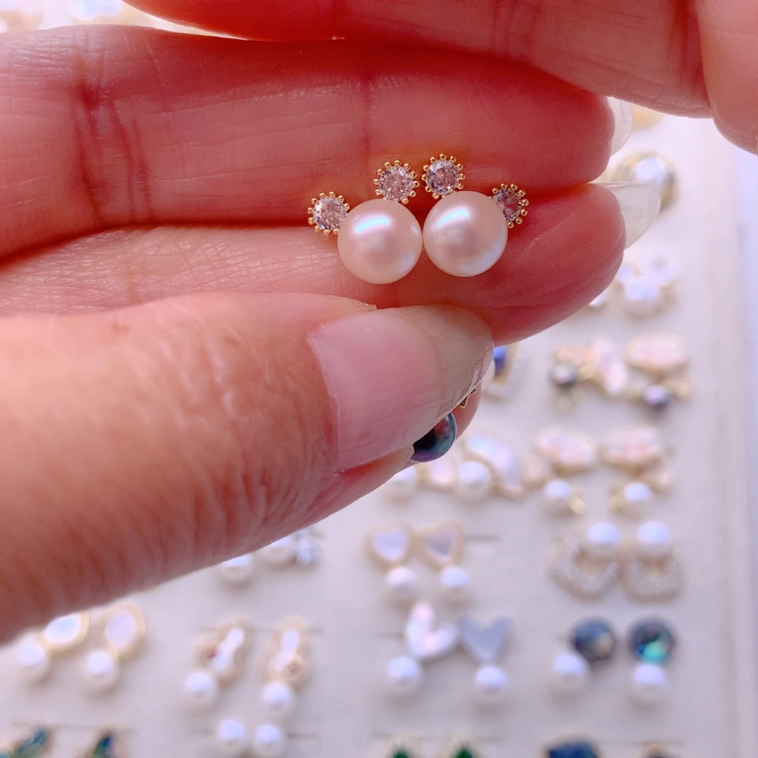 耳饰合金淡水珍珠