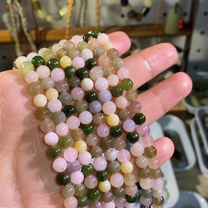 和田玉未镶嵌手链微瑕卡6随机发二打包优先4条168元108颗