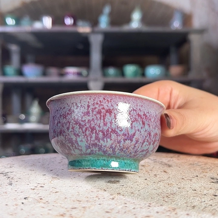 瓷片钧瓷小摆件杯子26