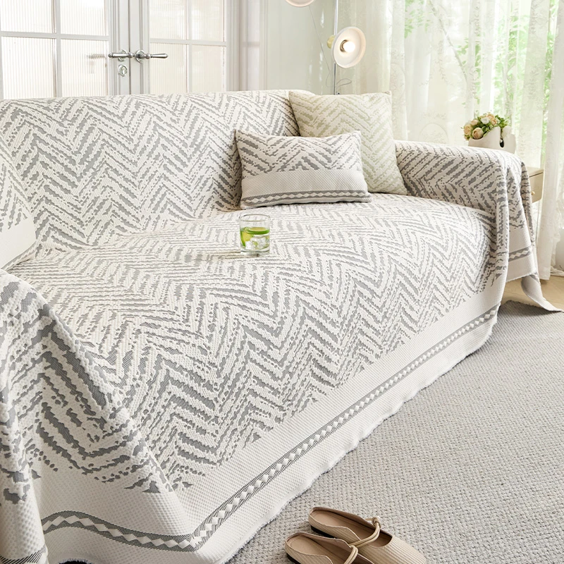 高级感夏季冰丝沙发垫新款凉感沙发凉席坐垫子防滑沙发套罩巾盖布