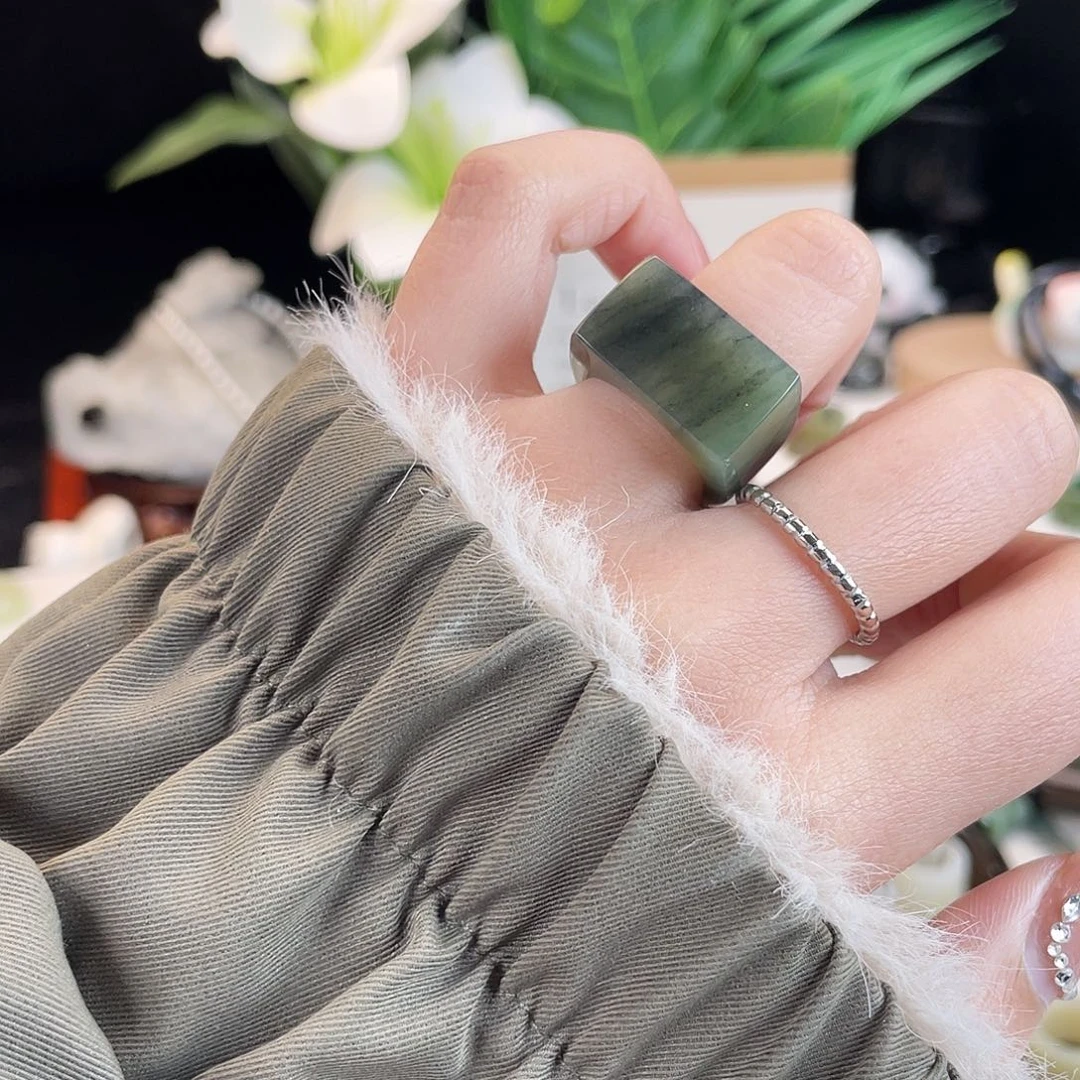 和田玉未镶嵌戒指E70绿野仙踪马鞍16.9