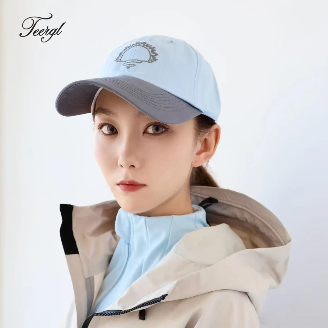 春秋棒球帽男女同款韩版个性刺绣拼接鸭舌帽女软顶弯檐遮阳潮牌帽