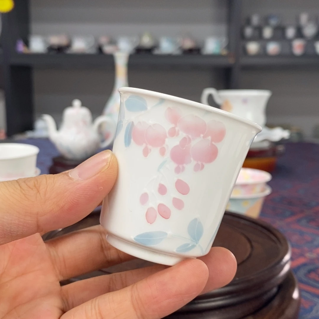 紫藤花釉下品茗杯