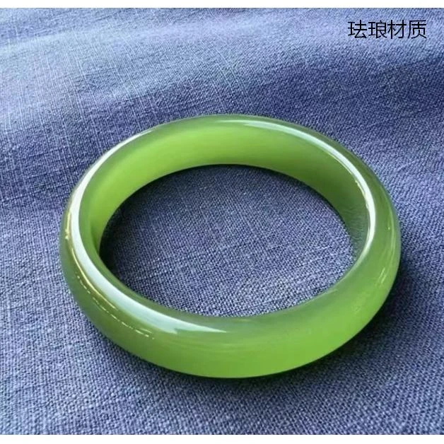 【周杰甄选】春意盎然菠绿优美珐琅手镯【YKBA03】