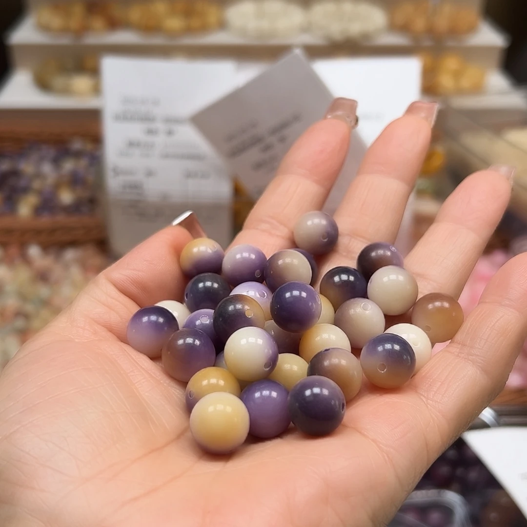 手串菩提根/象牙果卡12炫彩紫120颗