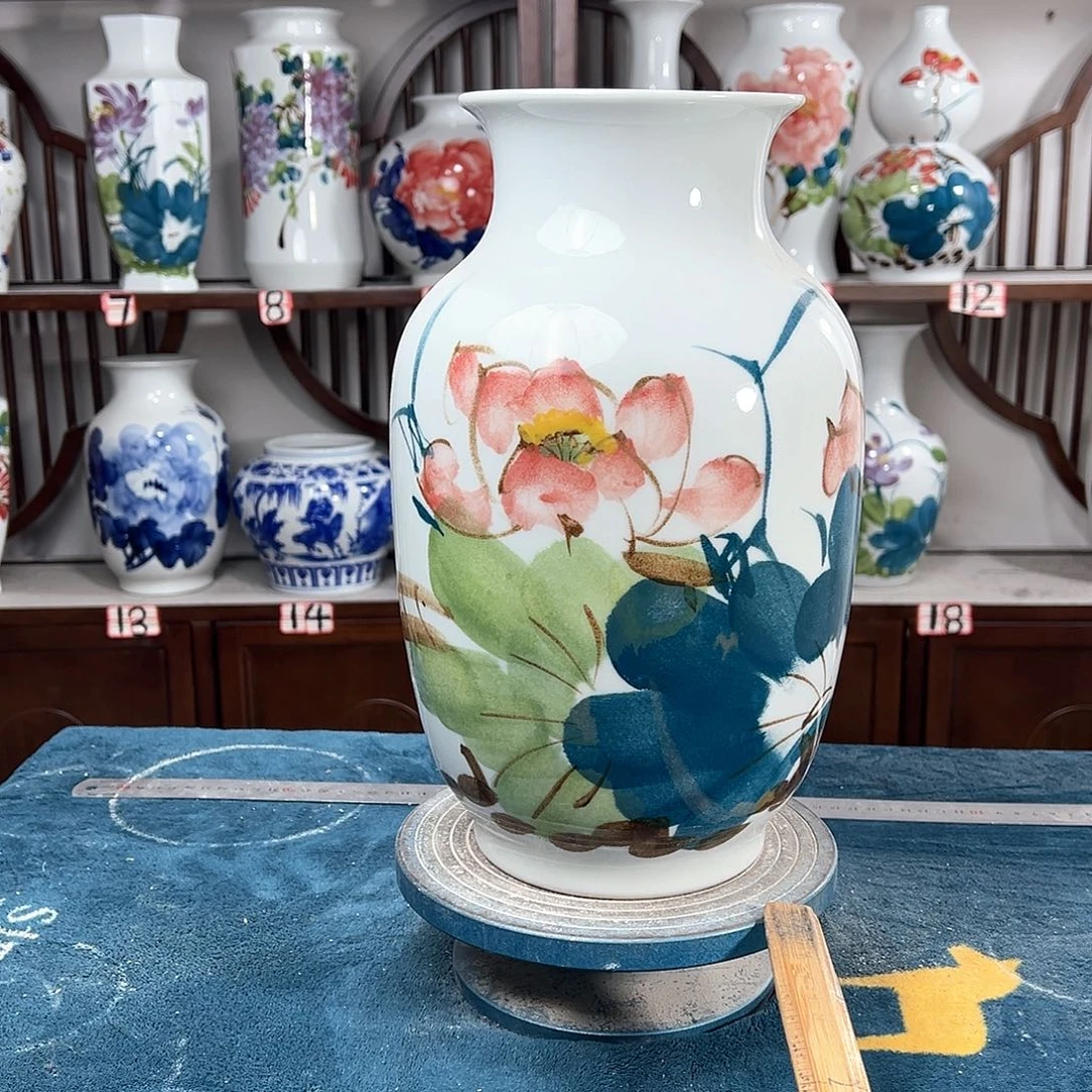 摆件景德镇陶瓷大冬荷花花