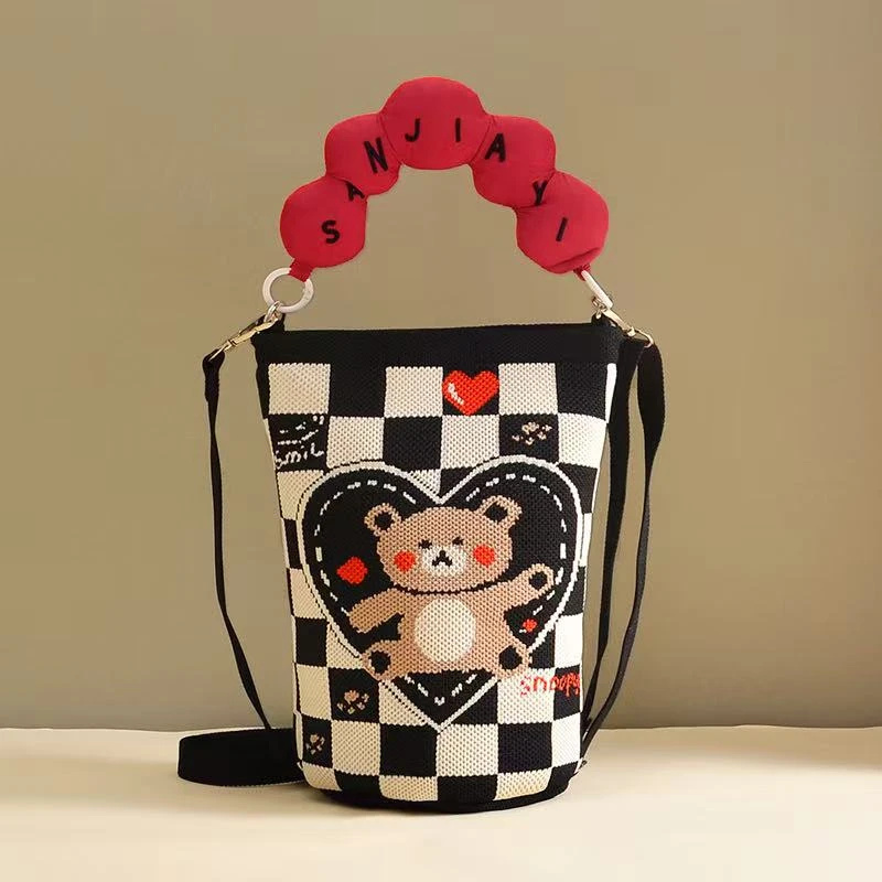 新款韩版ins斜挎手机包时尚洋气针织手提包通勤百搭大容量单肩包