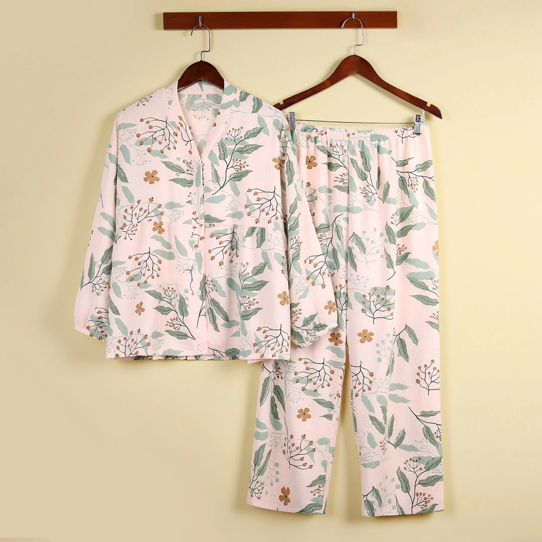 女睡衣纯云朵棉绸大码宽松长袖韩版春秋冬季2025新款不带胸垫外穿