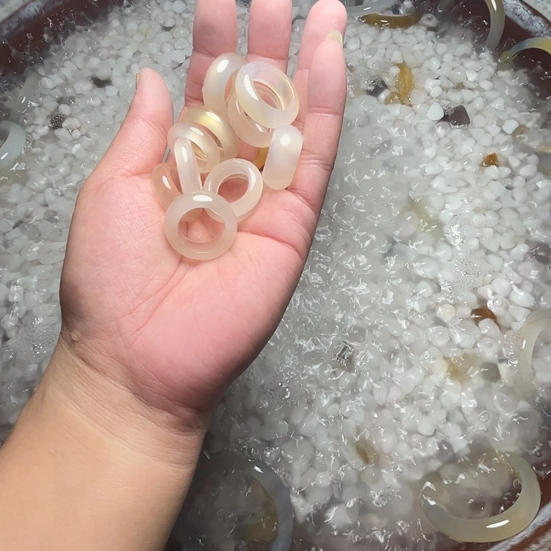 玛瑙/玉髓未镶嵌戒指下单备注圈口