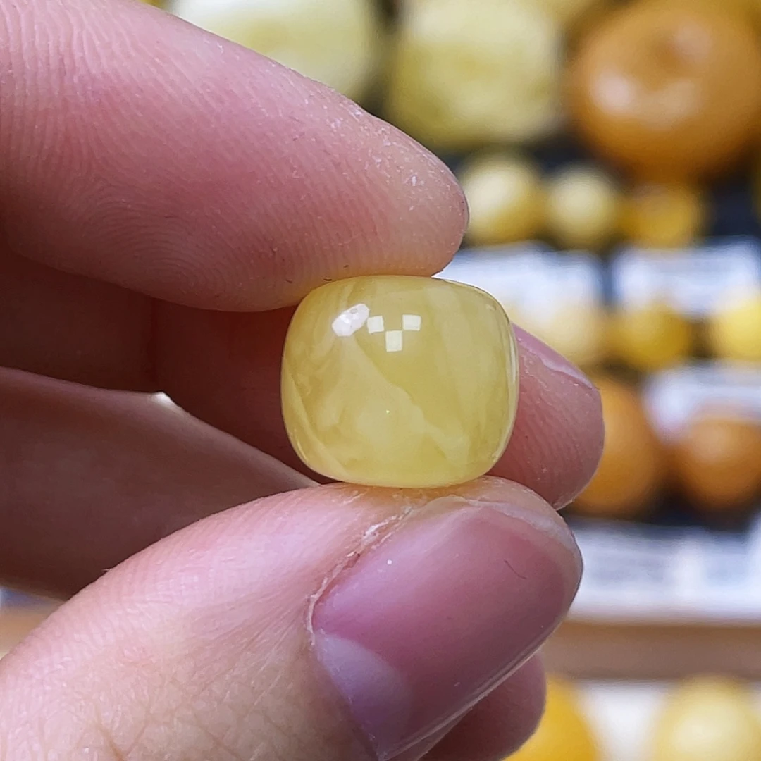 蜜蜡未镶嵌珠宝奇石11.5*10mm金白妖花 福利款