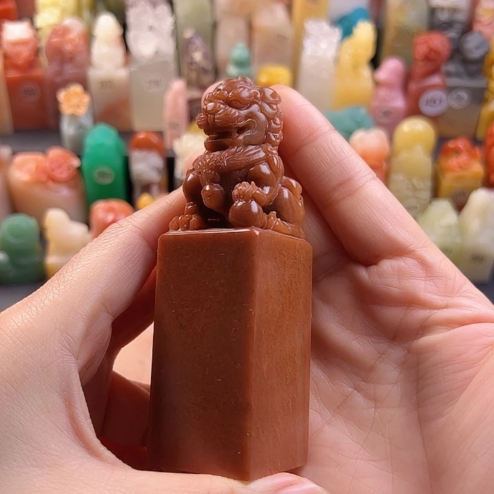 寿山石印石拙**祯手工定制3厘米，狮子