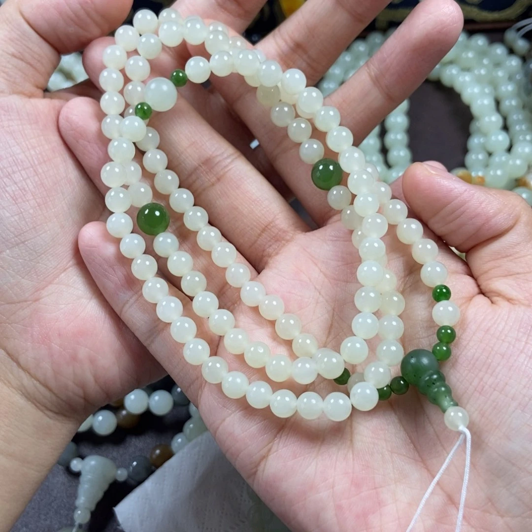 和田玉未镶嵌把件挂件链子