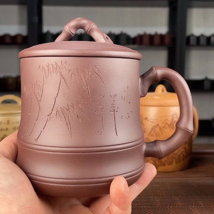 茶杯紫砂宜兴原矿紫砂盖杯