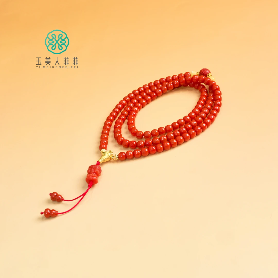 菲菲珠宝好~南红项链约6mm/-多样性发一