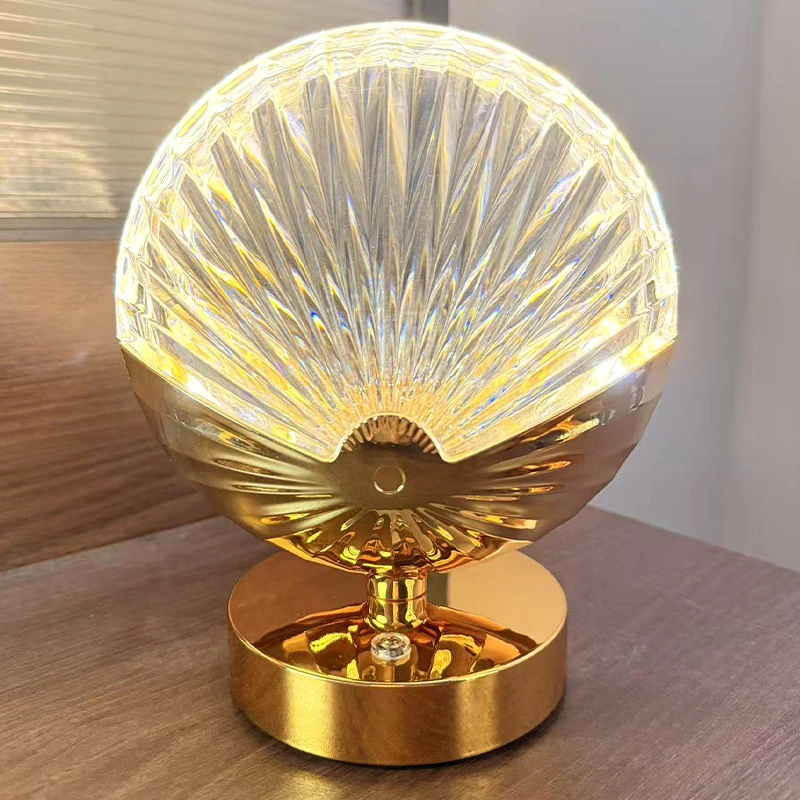 轻奢北欧贝壳小夜灯床头起酒吧咖啡厅高级感装饰台灯led