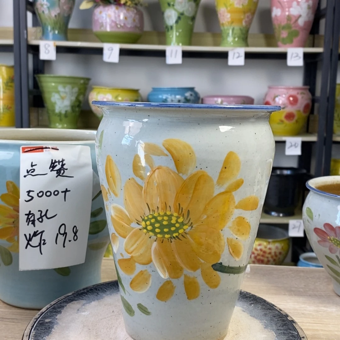 景德镇手工手绘陶瓷花盆