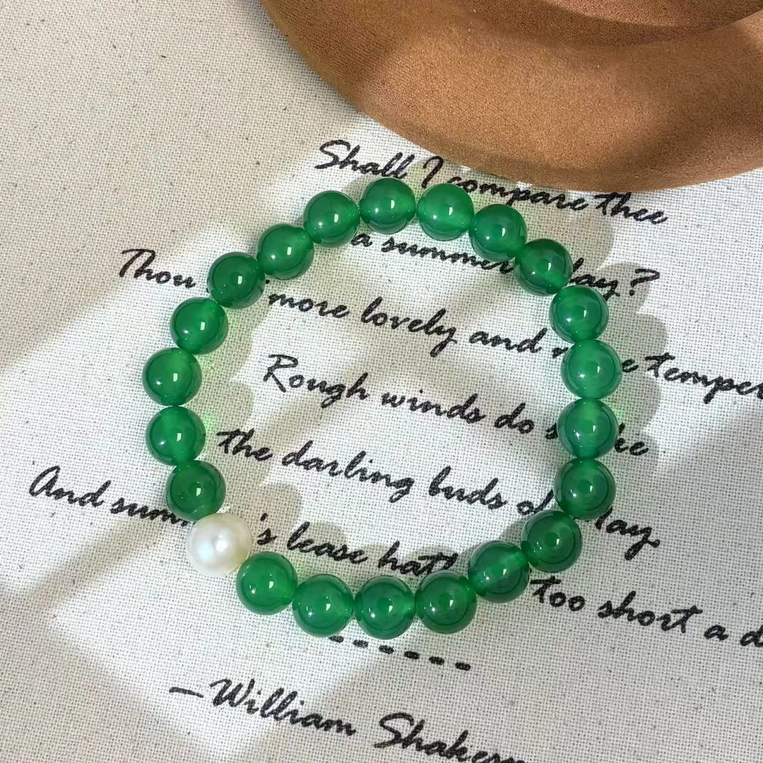 铜合金仿水晶手链 远远（YY645）轻奢时尚小众绿色百搭