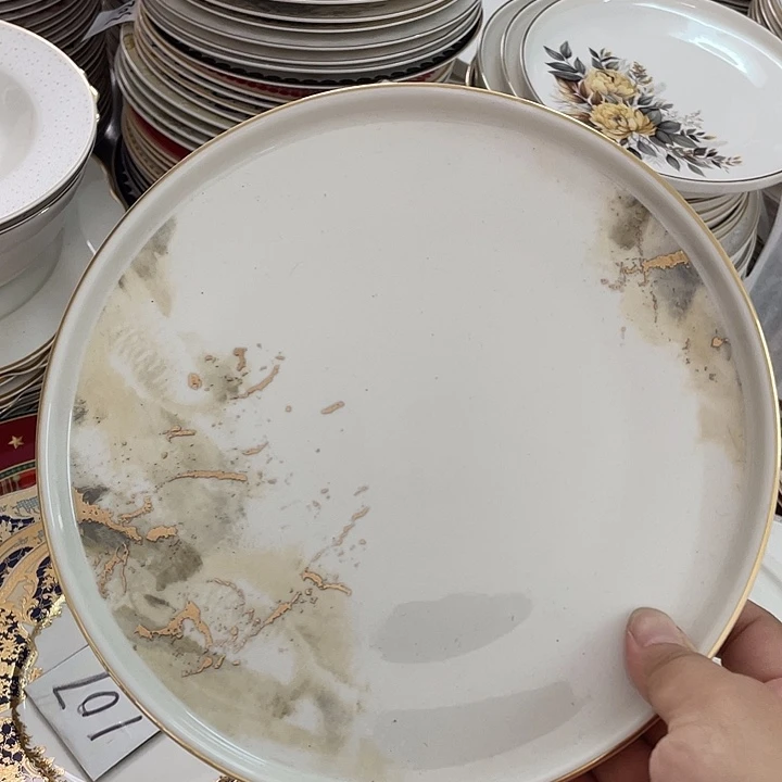 新骨瓷4个直边盘8.5寸微瑕完美主义者慎拍