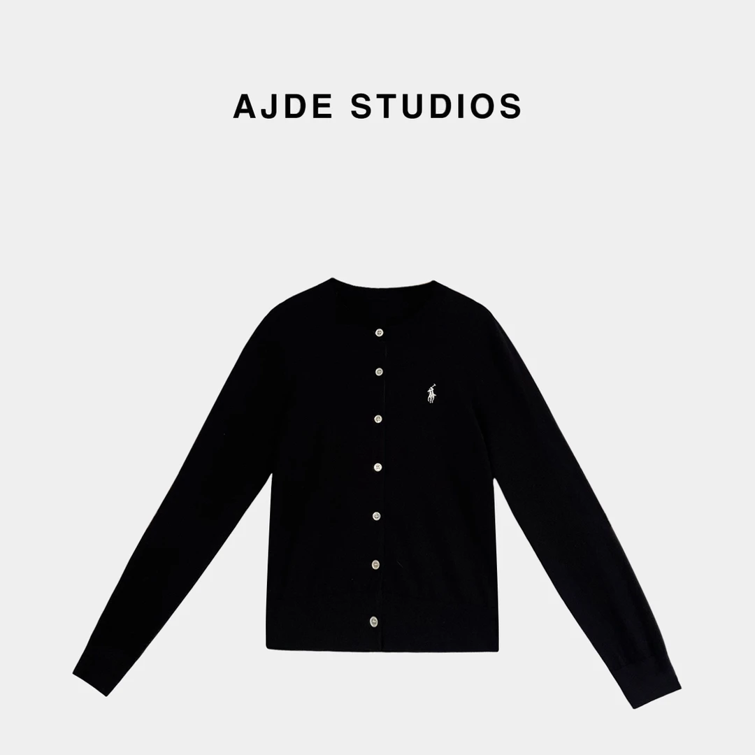 AJDE｜小马圆领针织开衫秋冬穿搭QZ