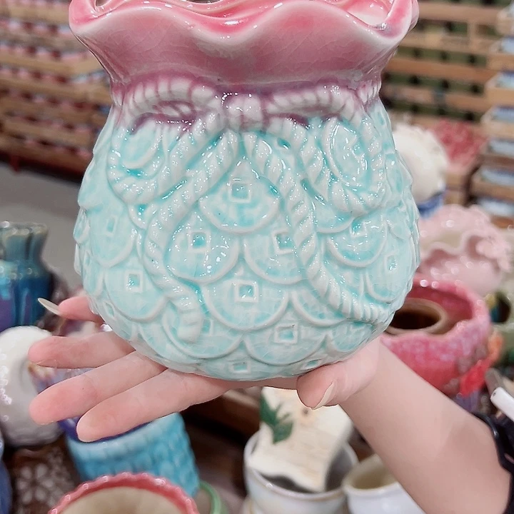 有孔.凑满10元发货多肉陶瓷花盆！