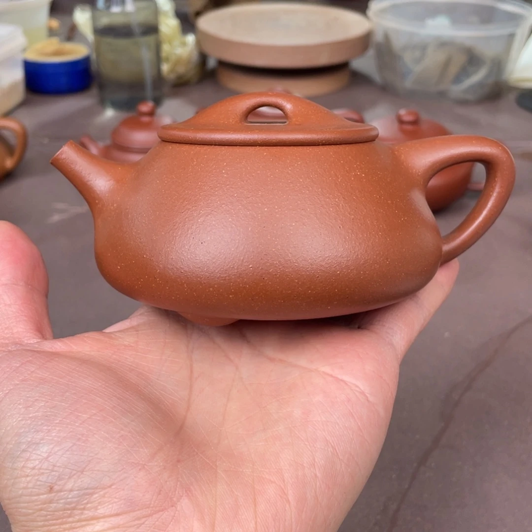 紫砂茶壶特价半手工红降坡景舟石瓢250c c