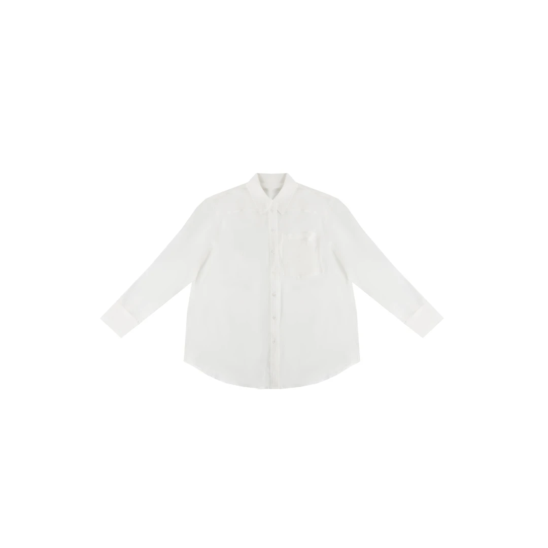 「VITALITY COCO」25年春季上新百搭苎麻女纯色休闲衬衣1962