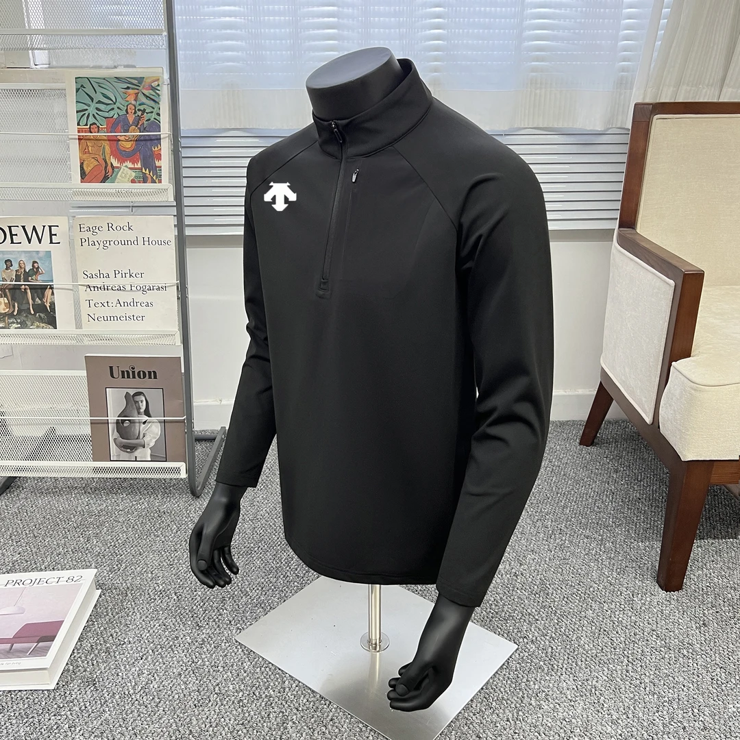 【奥特莱斯 一折清仓】半拉链卫衣男秋冬加绒打底衫运动长袖t恤上衣