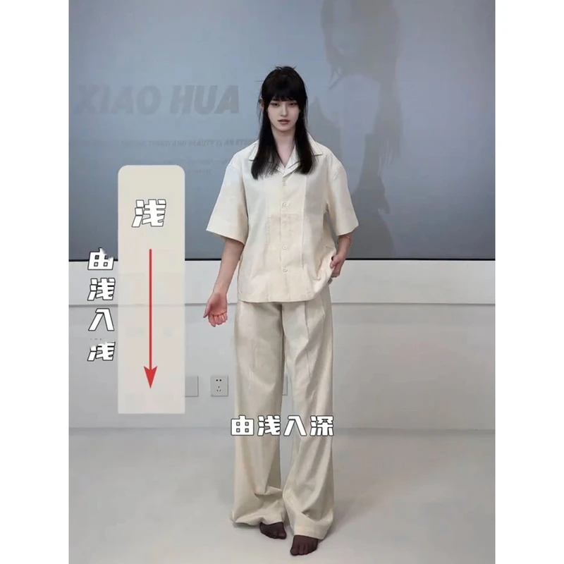 OkayThxBye “手缝线”莱赛尔亚麻混纺双褶A字透气休闲西裤长裤秋夏