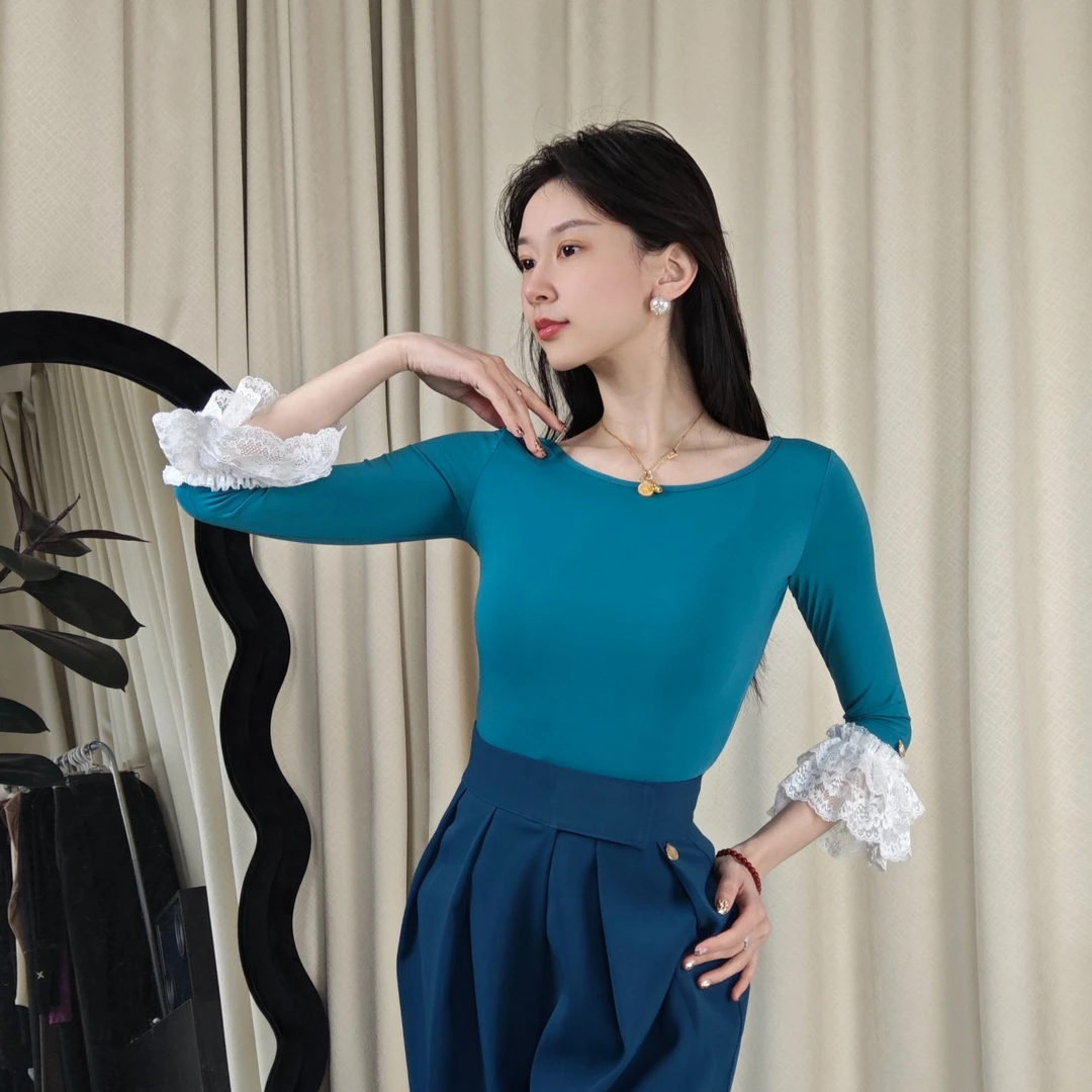 丹珍摩登舞蹈服女新款国标舞服摩登上衣吉特巴交谊舞双人舞服MY01