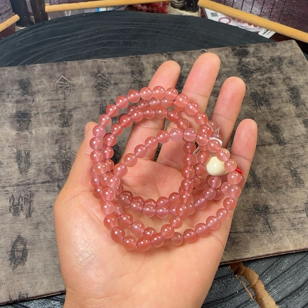 南红玛瑙杨柳冰粉7 mm多圈未镶嵌