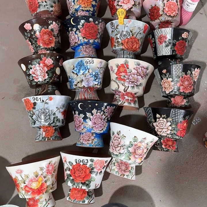 紫砂花盆景德镇陶瓷花盆