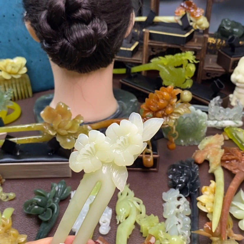 【闪购商品】岫玉发簪发簪盘发发簪未镶嵌v