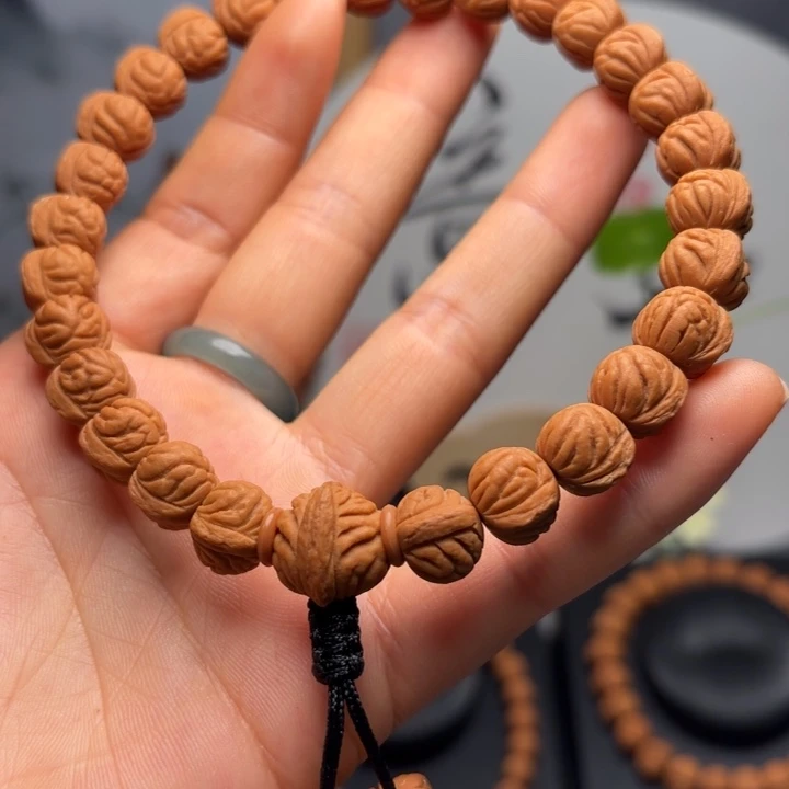 星***峯吊坠桃核小金豆手持款11尺寸原皮原色