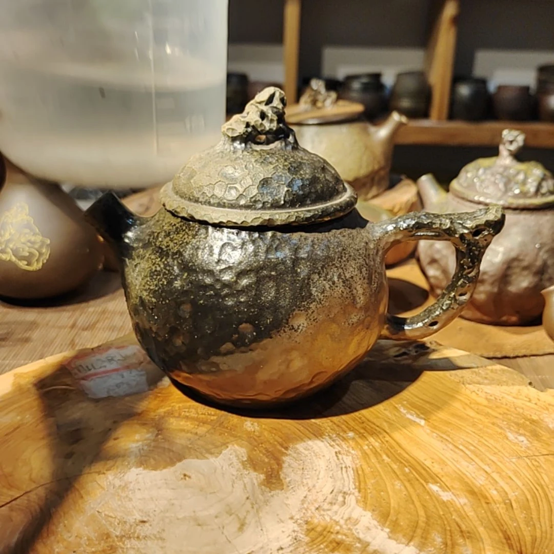 观山柴烧坭兴陶全手工茶壶200c