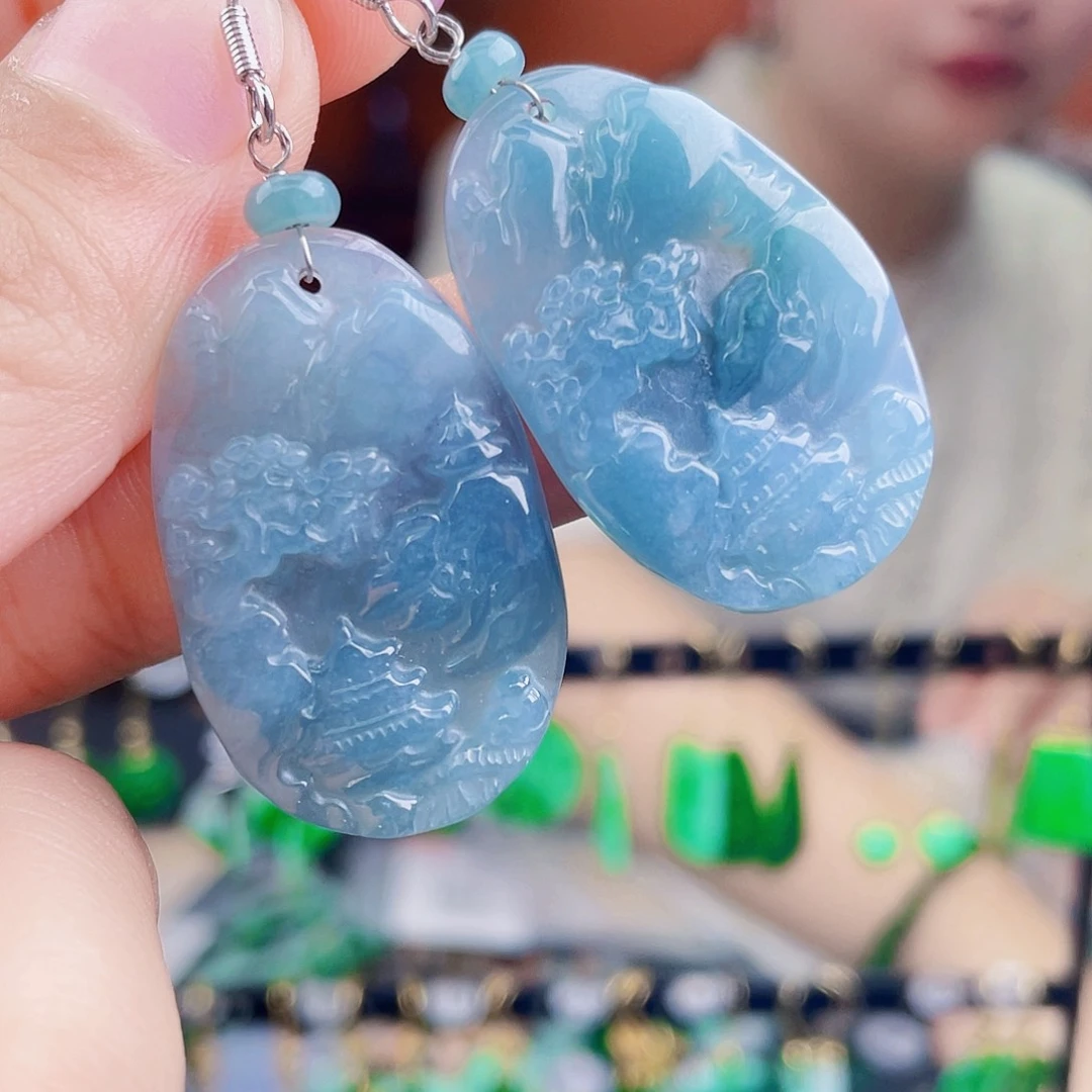 翡翠未镶嵌耳饰饰品