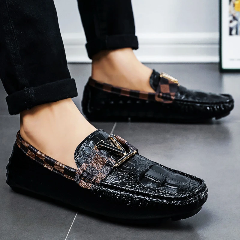 透气一脚蹬豆豆鞋男士2025新款男款潮流百搭皮鞋春季软底男鞋痞帅