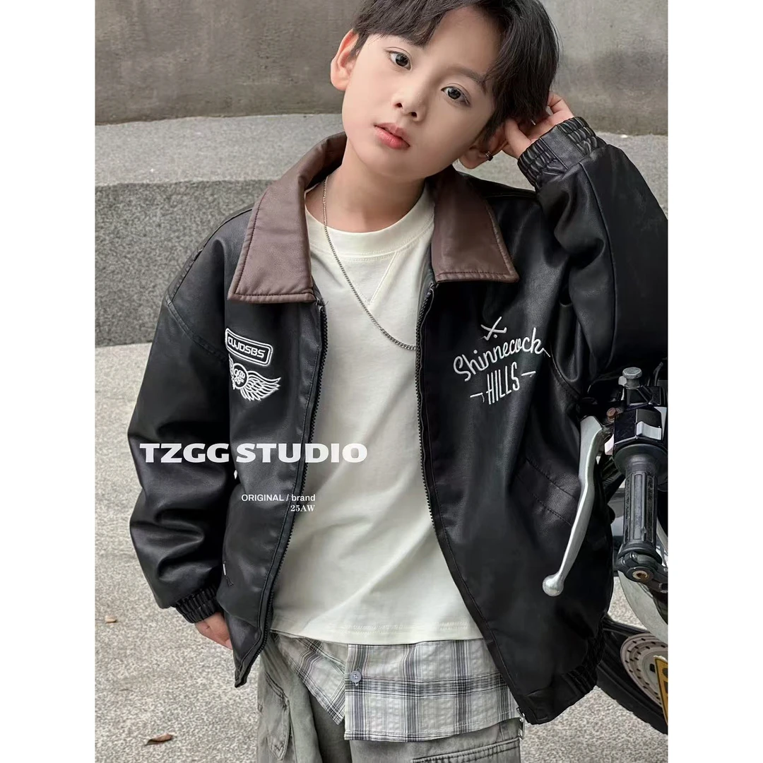 25B16 二棉加厚机车皮衣外套